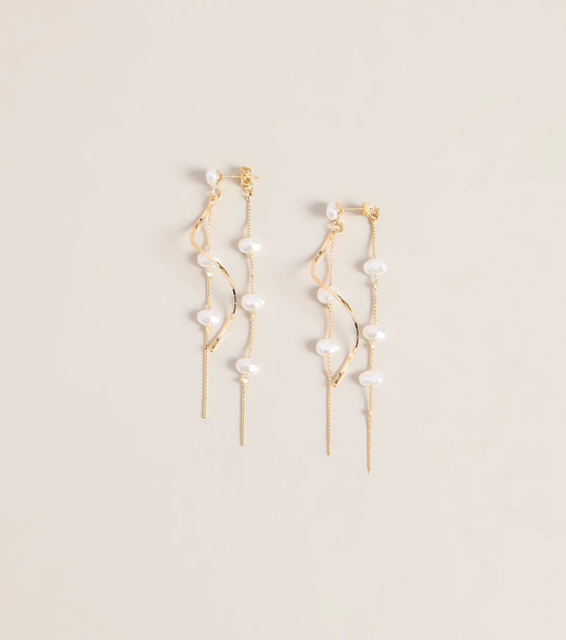 Soft Spoken Drama Pearl Drop Earrings
