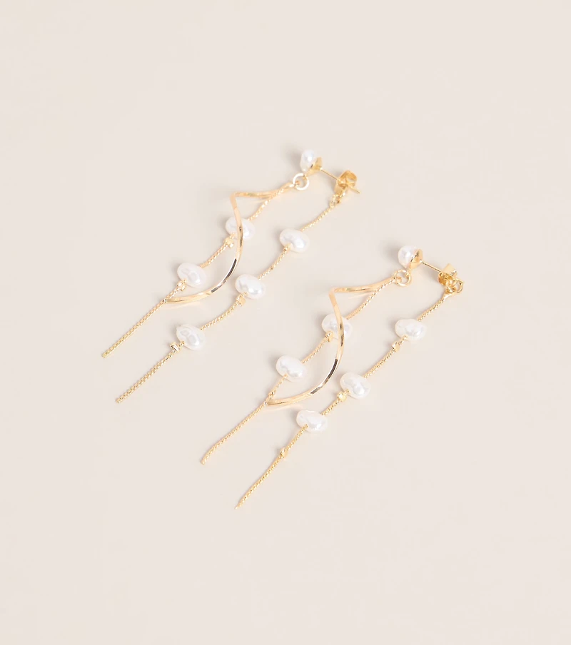 Soft Spoken Drama Pearl Drop Earrings