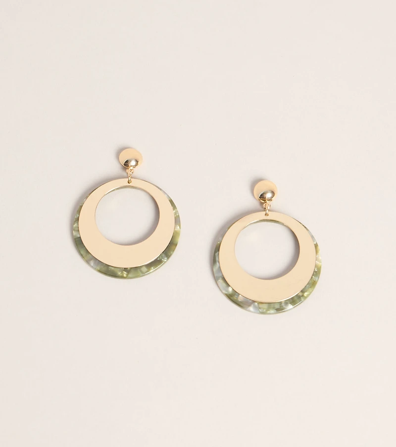 Play It Bold Drop Hoop Earrings