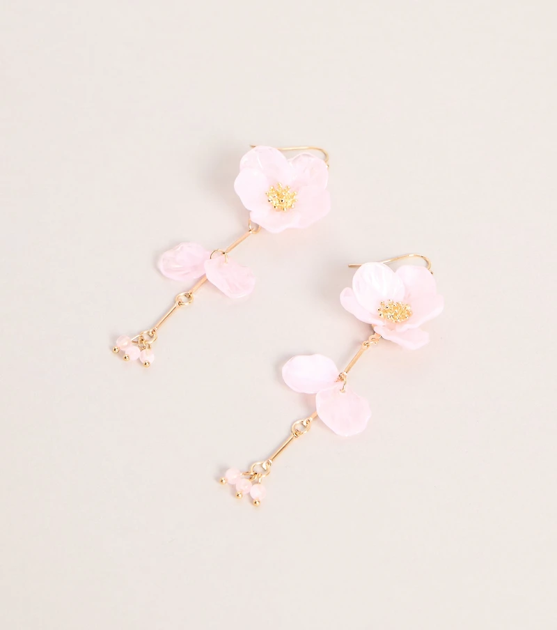 Bloom Drop Floral Linear Earrings