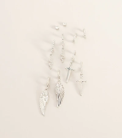 Edgy Babe Five-Pack Earrings Set