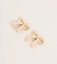 Tied Up In Pearl Bow Stud Earrings