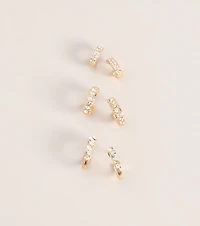 Triple The Shine Hoop Earrings Set