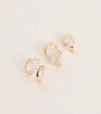 Triple The Shine Hoop Earrings Set
