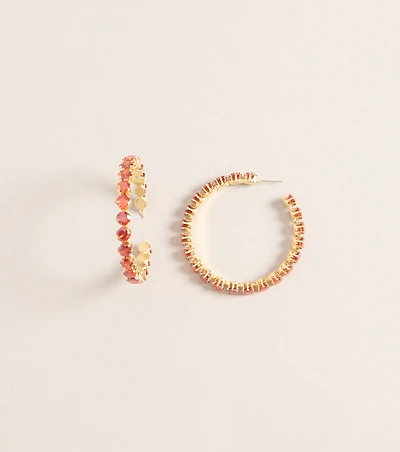 Plans Changed Rhinestone Hoop Earrings