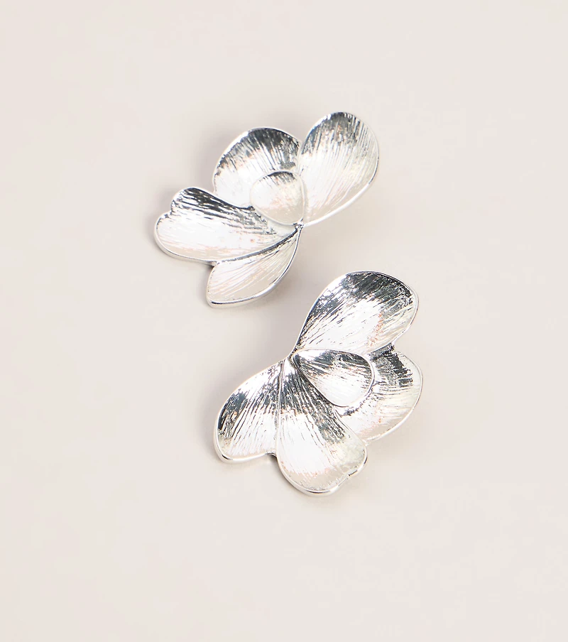 Sculpted Bloom Flower Stud Earrings