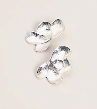 Sculpted Bloom Flower Stud Earrings