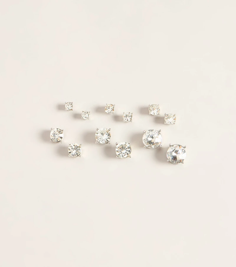 Spark It Up Rhinestone Stud Earring Six Pack