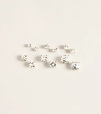 Spark It Up Rhinestone Stud Earring Six Pack