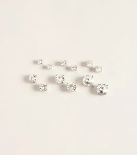 Spark It Up Rhinestone Stud Earring Six Pack