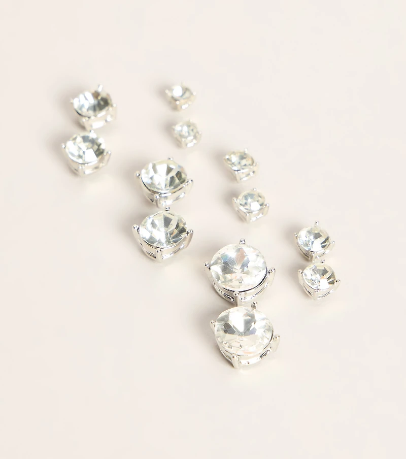Spark It Up Rhinestone Stud Earring Six Pack
