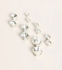 Spark It Up Rhinestone Stud Earring Six Pack