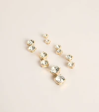 Spark It Up Rhinestone Stud Earring Six Pack