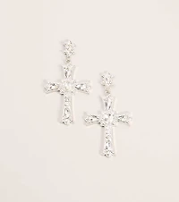 Cross My Mind Rhinestone Statement Earrings