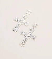 Cross My Mind Rhinestone Statement Earrings