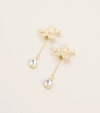 Petal To The Metal Rhinestone Drop Earrings