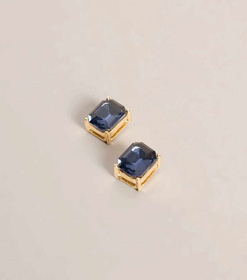 Gem Status Emerald Cut Statement Stud Earrings
