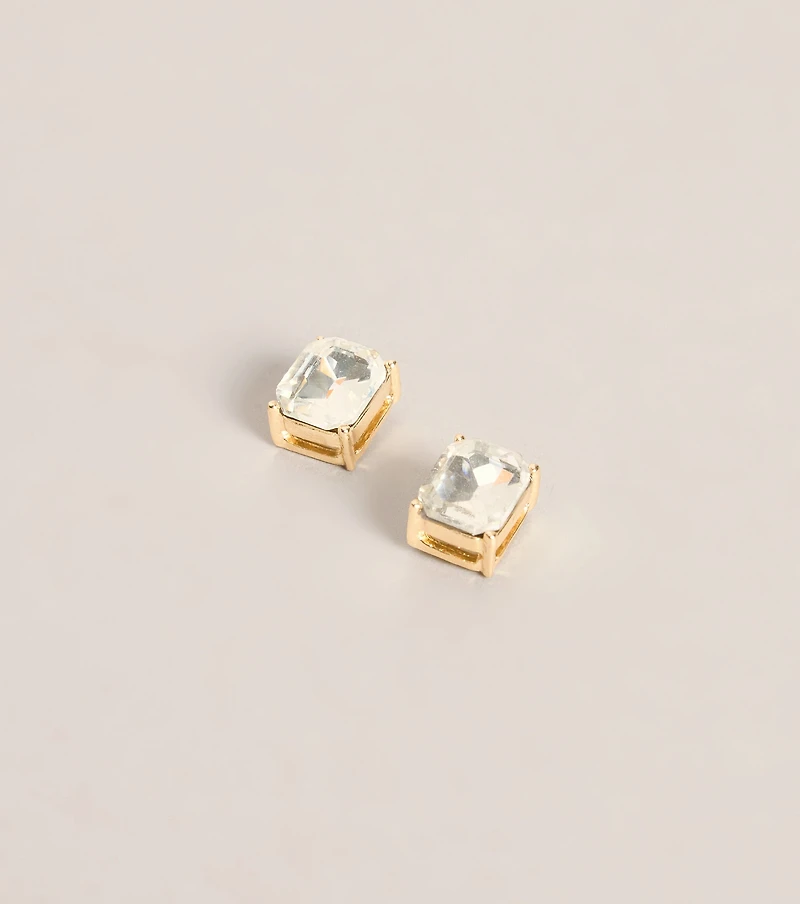 Gem Status Emerald Cut Statement Stud Earrings