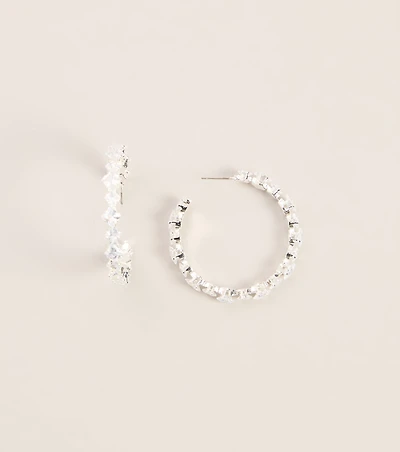 Circle Of Shine Rhinestone Hoop Earrings