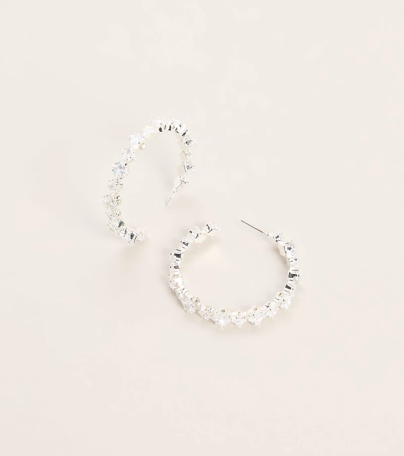 Circle Of Shine Rhinestone Hoop Earrings