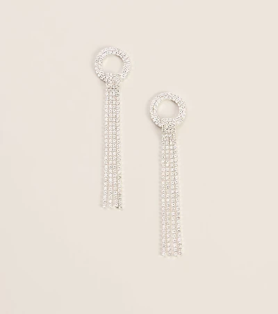 Fringe Benefits Rhinestone Earrings