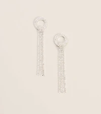 Fringe Benefits Rhinestone Earrings