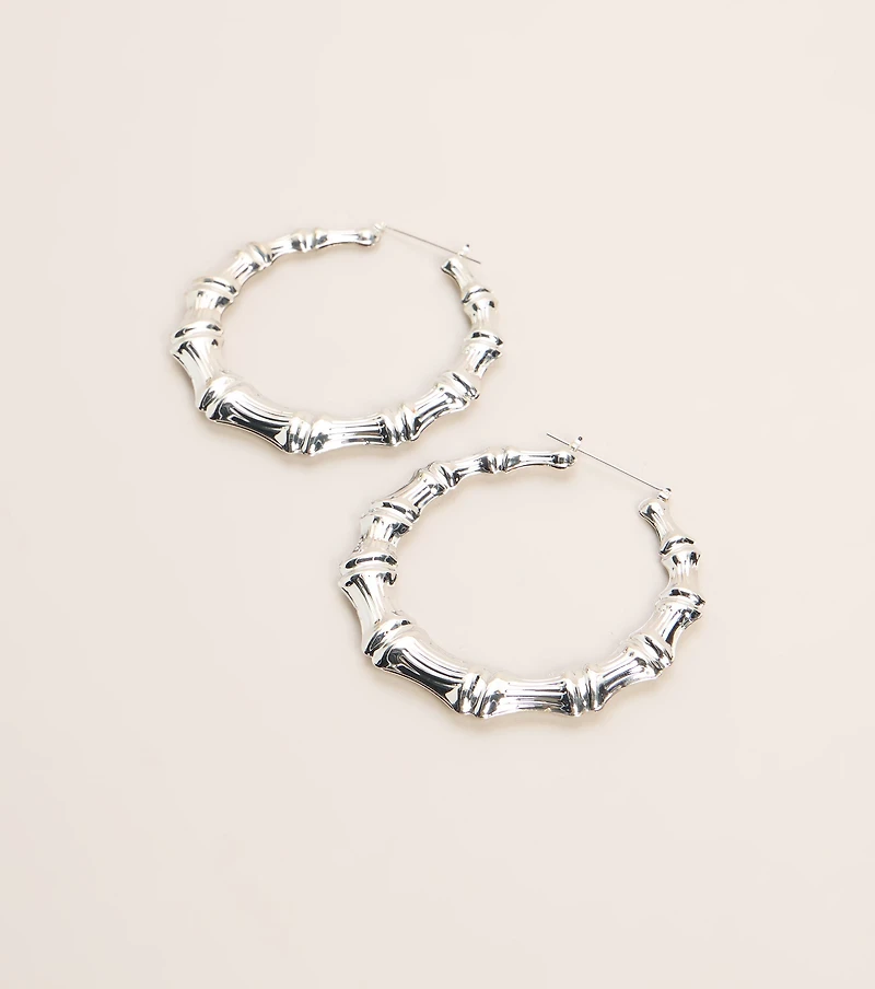 Booked And Bold Bamboo Hoop Earrings