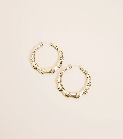 Booked And Bold Bamboo Hoop Earrings