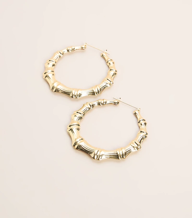 Booked And Bold Bamboo Hoop Earrings