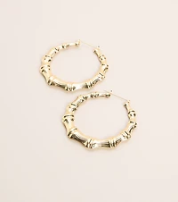 Booked And Bold Bamboo Hoop Earrings