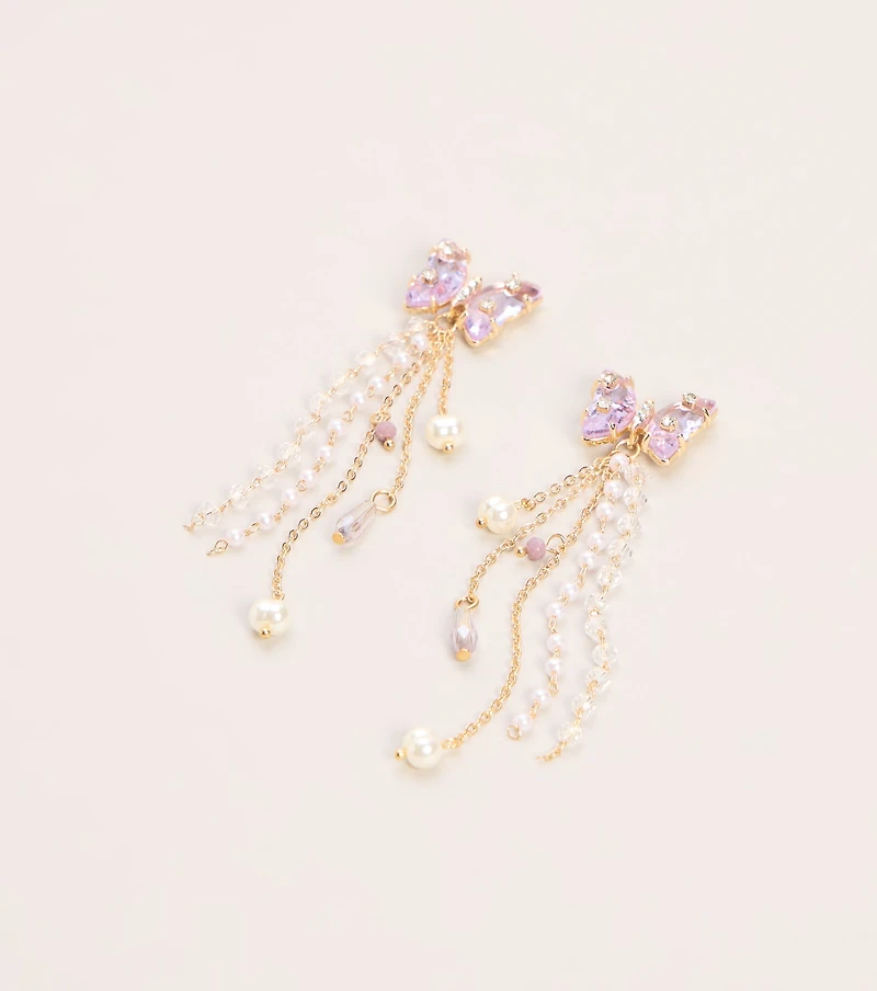 Late Night Flutter Butterfly Drop Earrings