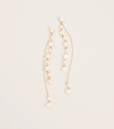 Petal Drop Flower Linear Earrings