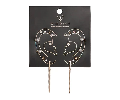 Edgy Pearl Stud Set