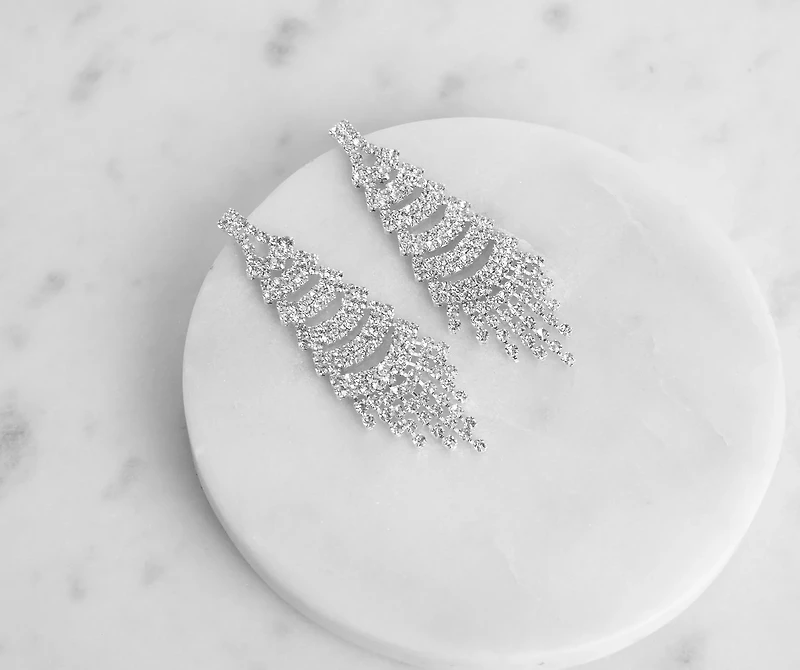 Sophisticated Rhinestone Duster Earrings