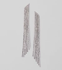 Just A Lil' Rhinestone Fringe Earrings