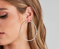 Glam It Up Rhinestone Hoop Earrings