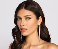 Glamorous Babe Rhinestone Fringe Earrings