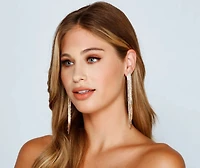 Just A Lil' Rhinestone Fringe Earrings
