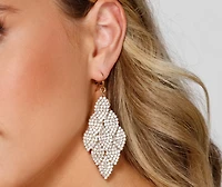 So Adored Rhinestone Leaf Earrings