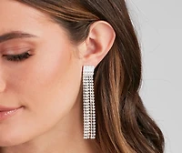 Fringe Benefits Rhinestone Earrings