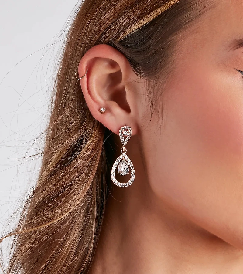 Simple Elegance Rhinestone Drop Earrings