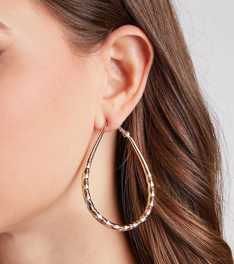 Simply Trendy Teardrop Hoop Earrings