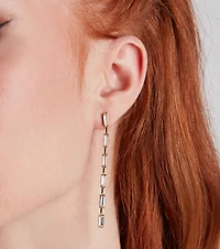 Chic Shine Rhinestone Stud And Duster Earrings Set