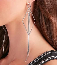 Geo Chic Bangle Fringe Earrings