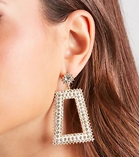 Sassy N Spiked Rhinestone Door Knocker Earrings