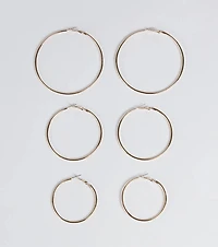 Essential Three-Pack Hoop Earrings Set