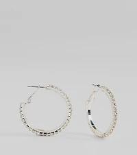 Pretty Sparkle Rhinestone Hoop Earrings
