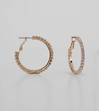 Pretty Sparkle Rhinestone Hoop Earrings