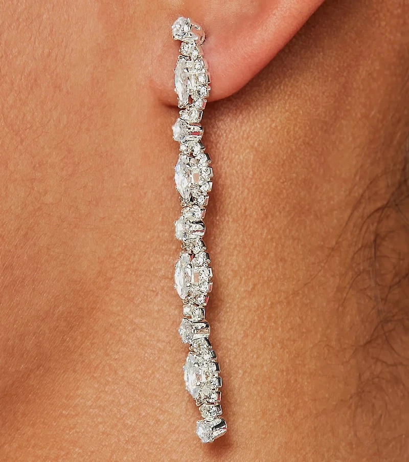 Luxe Shimmer Rhinestone Duster Earrings