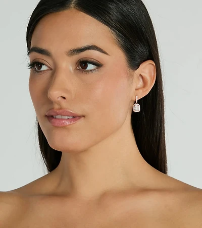 Glitzy Goals Cubic Zirconia Pendant Drop Earrings